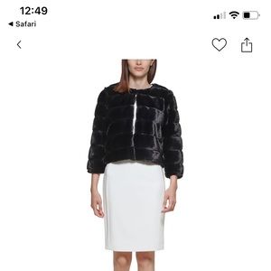 Calvin Klein faux fur shrug
